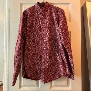 J. Crew Burgundy Floral Button Down Shirt